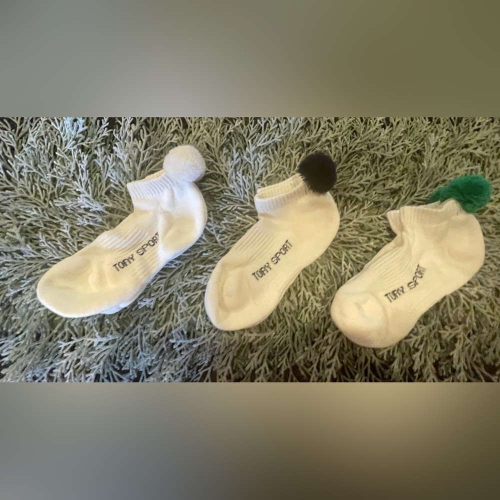 Tory Sport compression performance Pom-pom socks S/M set of 3 new without tags.